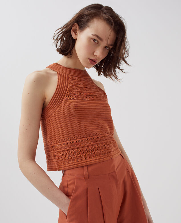 Häkel-Top aus Baumwolle H350 amber brown