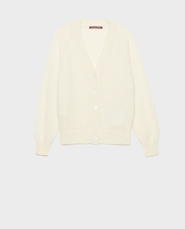 Oversize Cardigan mit V-Ausschnitt aus Wolle Jet stream