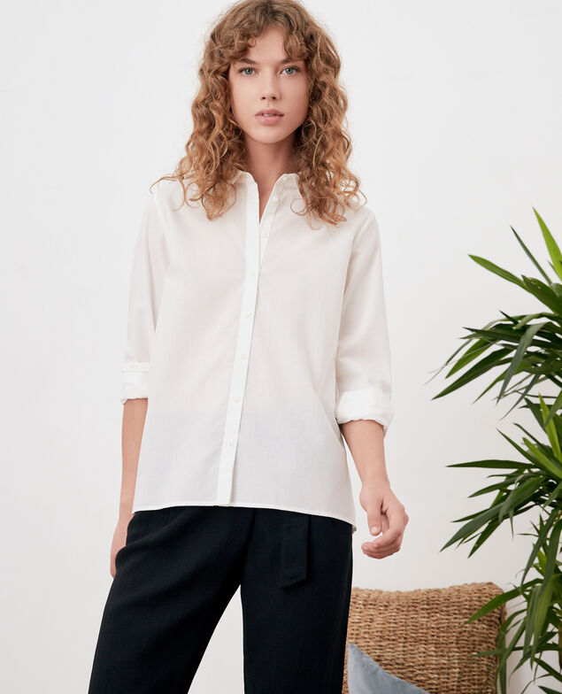 Bluse mit Rückenfalten Blanc