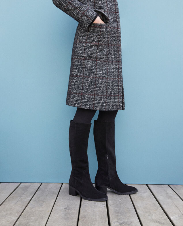Stiefel aus Veloursleder Schwarz