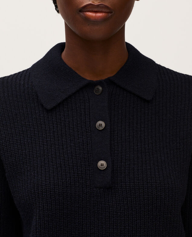 Pullover mit Polokragen U690 navy