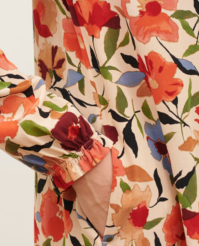 AGLAE - Fließendes gemustertes Kleid 8857 31 beige print