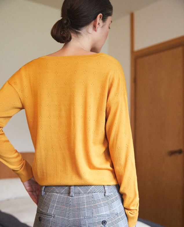 Pullover aus Merinowolle Golden spice