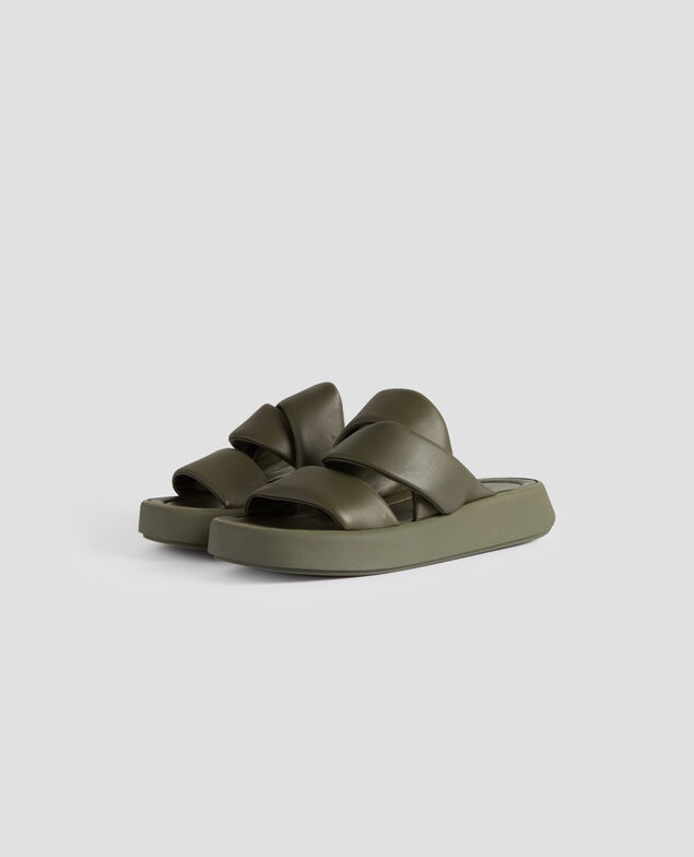 Ledersandalen H331 kaki