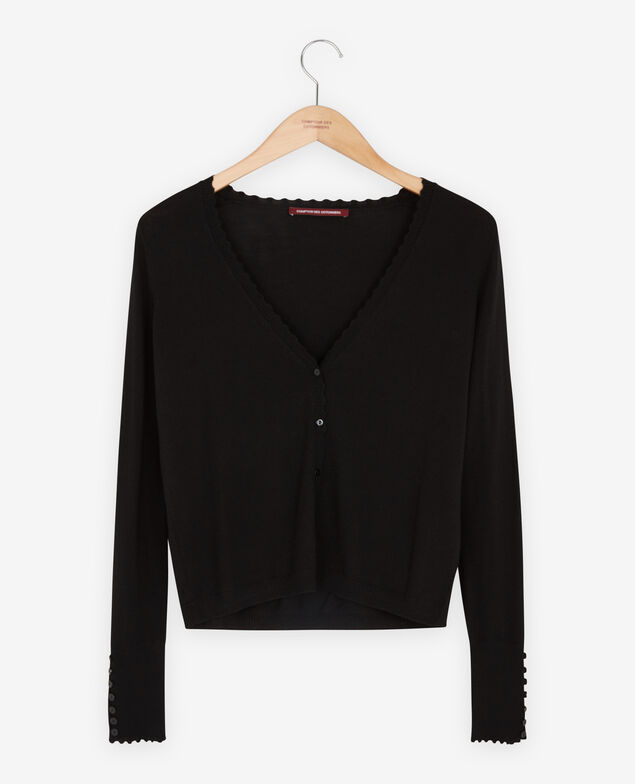 Feiner Cardigan aus Wolle Noir