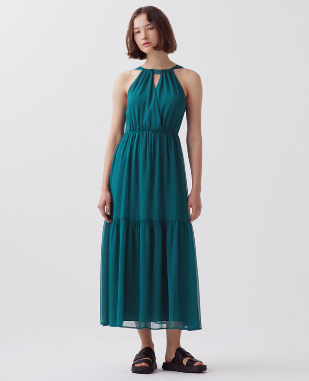 Langes fließendes Kleid H644 spruced-up blue