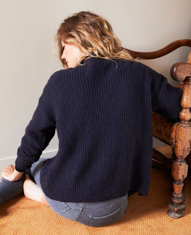 Cardigan mit Zopfmuster Dark navy