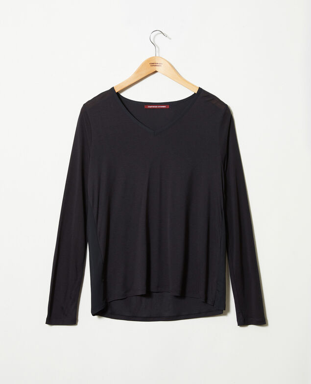 T-Shirt aus Bimaterial Noir