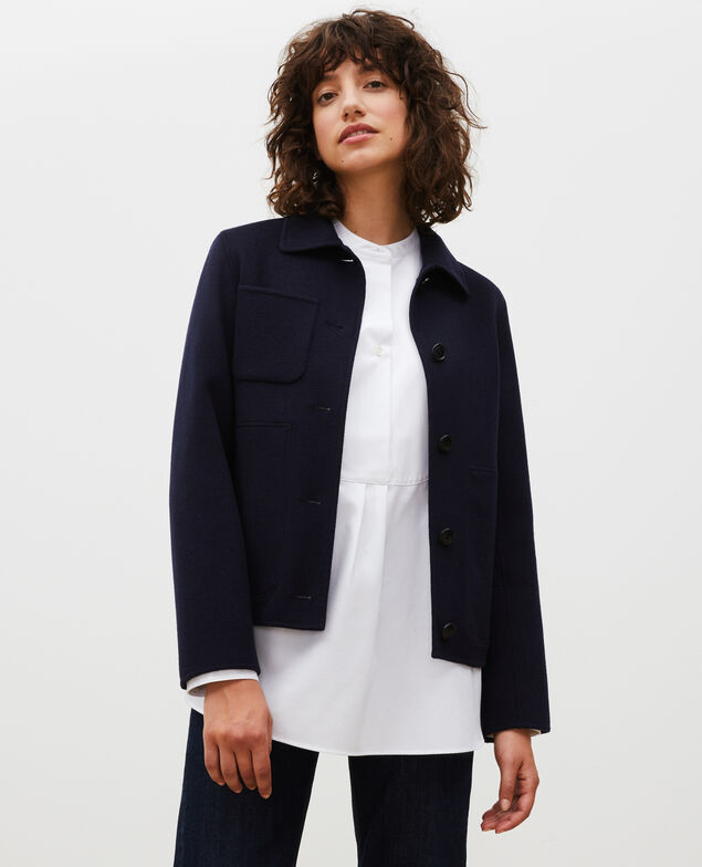  Jacke aus Doubleface-Wolle Night sky