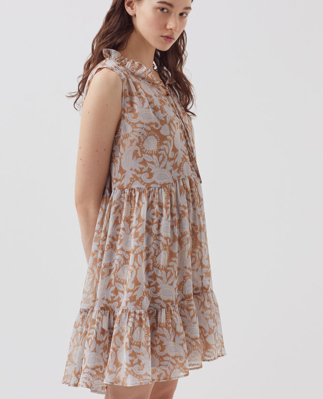 Fließend fallendes Kleid ohne Ärmel H340 cashmire brown