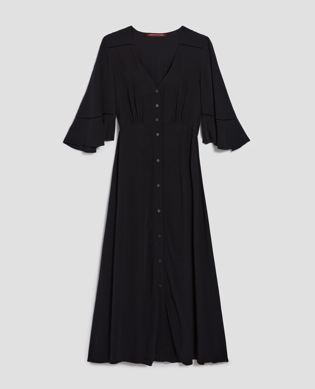 LUDIVINE - Langes fließendes Kleid H091 black beauty