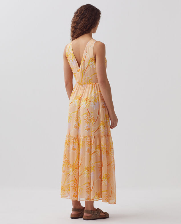 Langes fließendes Kleid H310 dahlia v2 beige