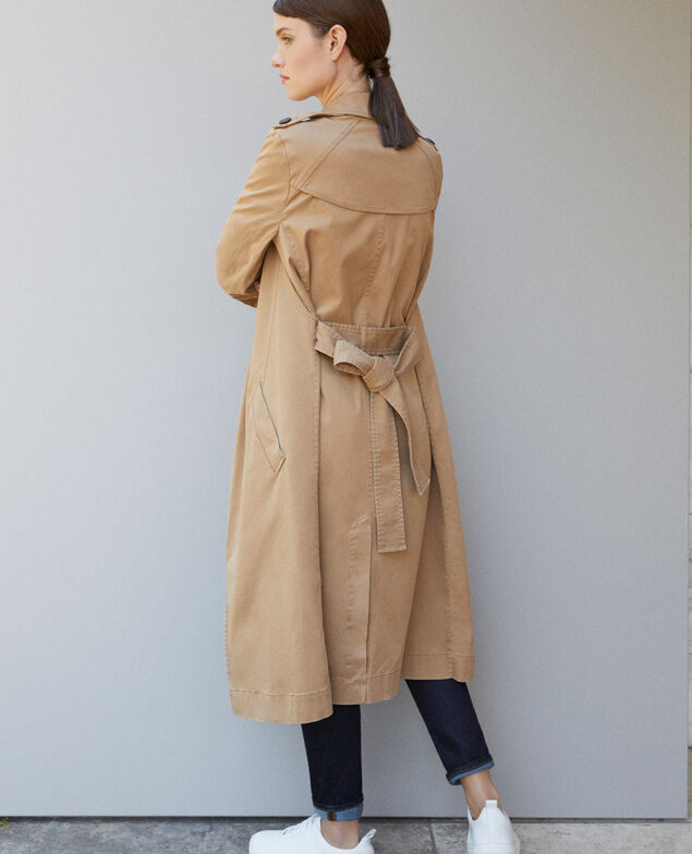 Langer fließender Trenchcoat Chamois rose