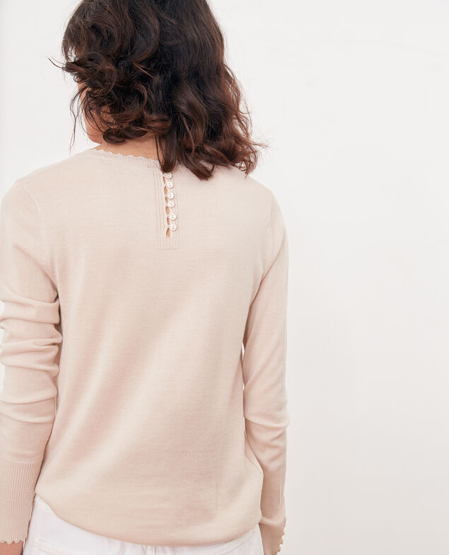 Feiner Pullover aus Wolle Biscuit