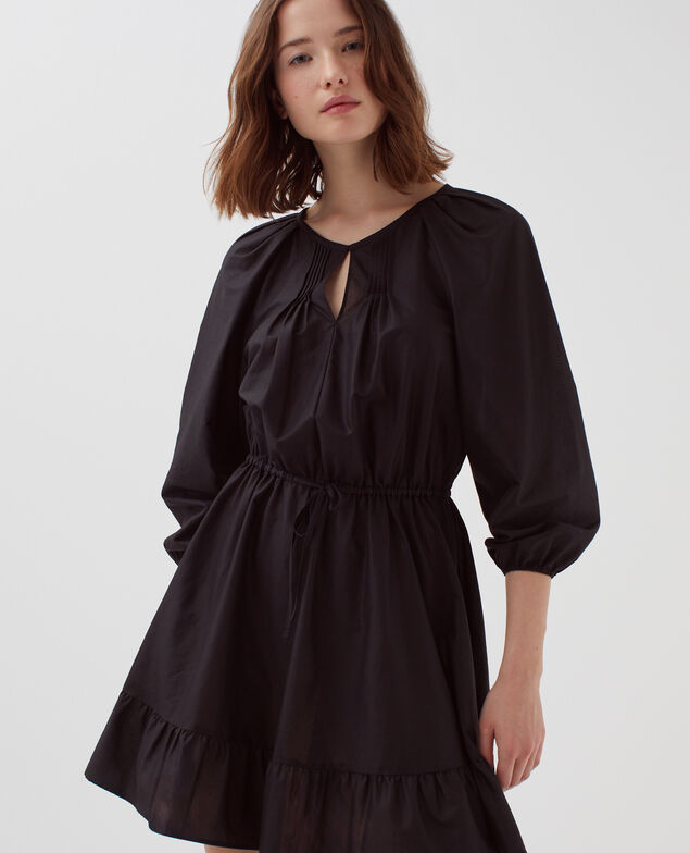 Kurzes Kleid mit 3/4-Ärmeln H091 black beauty