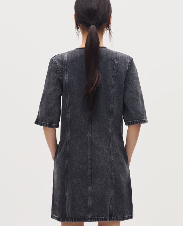 Kurzes Kleid aus Baumwolle K081 dark gray