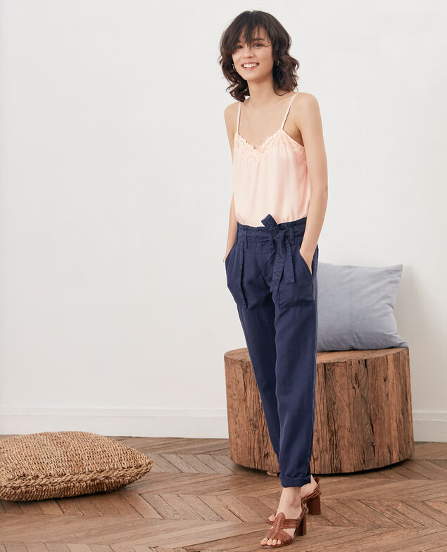 Chino-Hose mit Gürtel  Marine