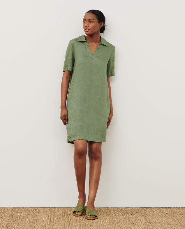 DAISY - Ikonisches Kleid aus Leinen 52 green