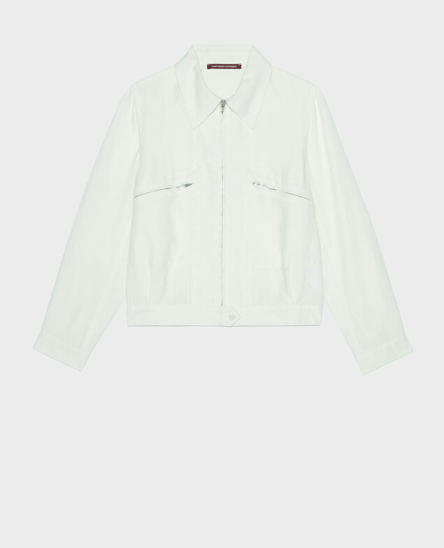 Blouson mit Reißverschluss aus Leinen Gardenia