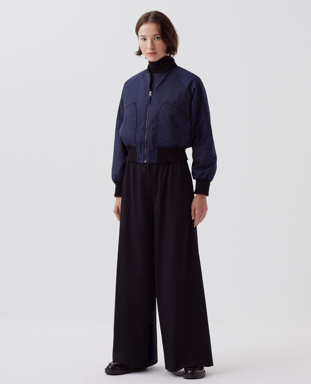 Satinierte Bomberjacke I697 navy