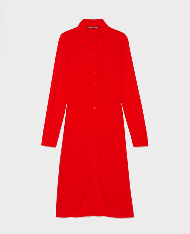 Hemdkleid aus Seidenjersey Fiery red