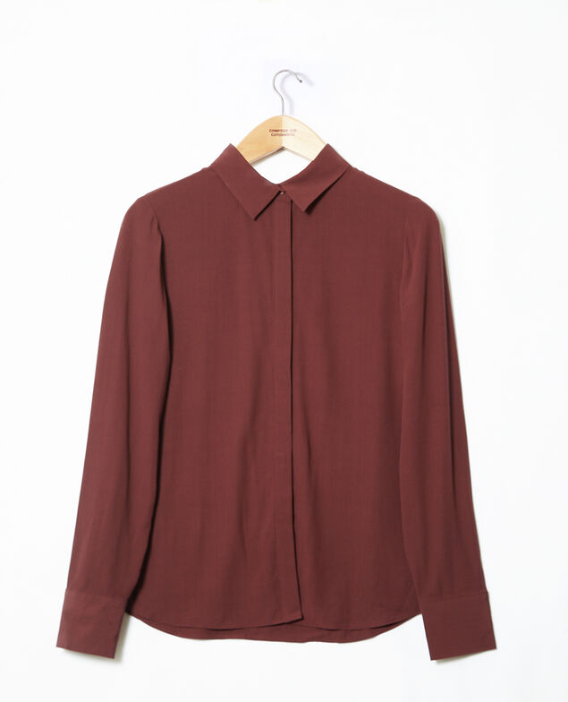 Gerade geschnittene Bluse Braun