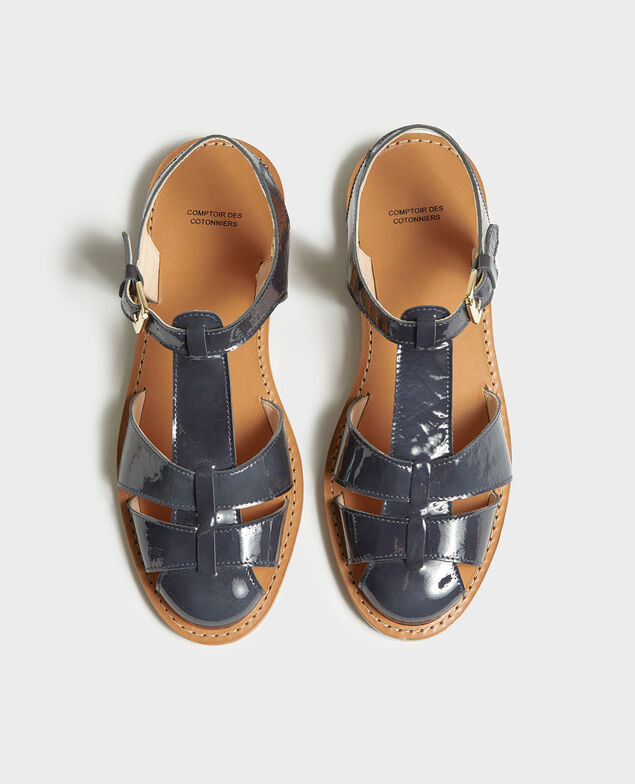 Sandalen aus Lackleder Maritime blue