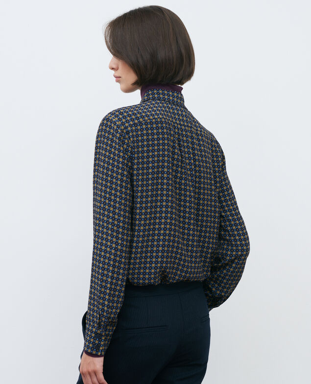 Gemusterte Bluse Cravate green