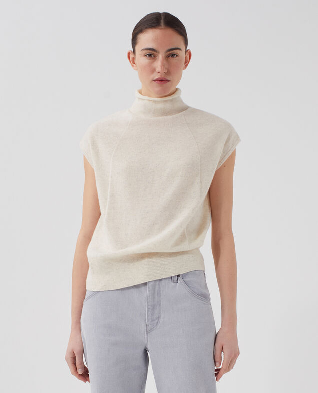 Ärmelloser Pullover aus Kaschmir I011 lurpak ecru