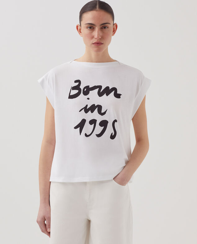 Boxy T-Shirt aus Baumwolle J000 white base 95