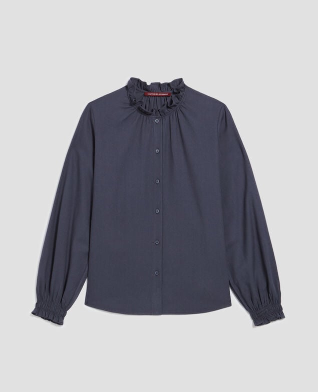 Bluse mit Volant-Kragen I083 odyssey gray