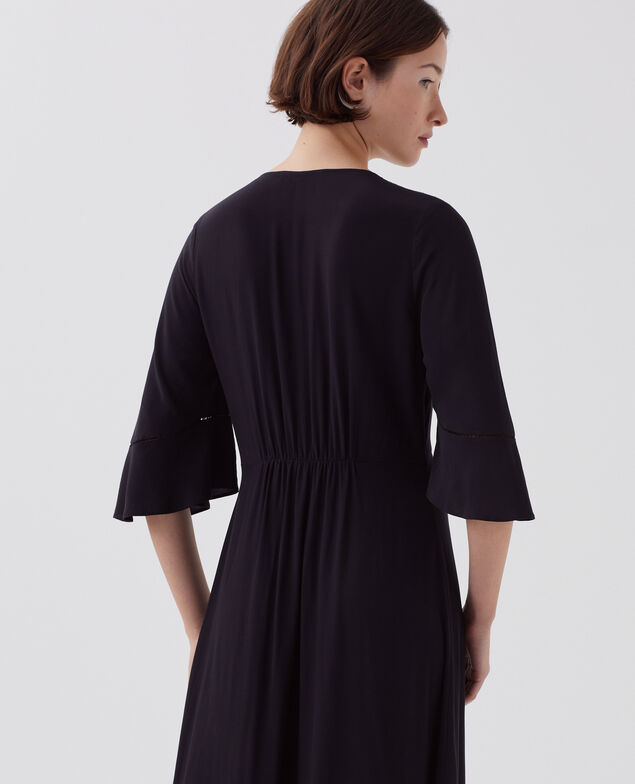 LUDIVINE - Langes fließendes Kleid H091 black beauty