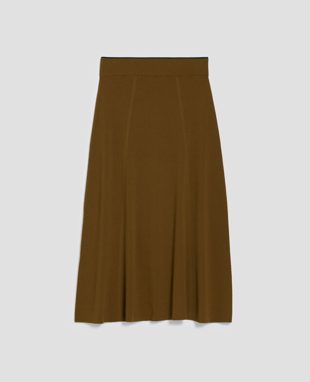 Midi-Rock aus Strick J350 breen kaki