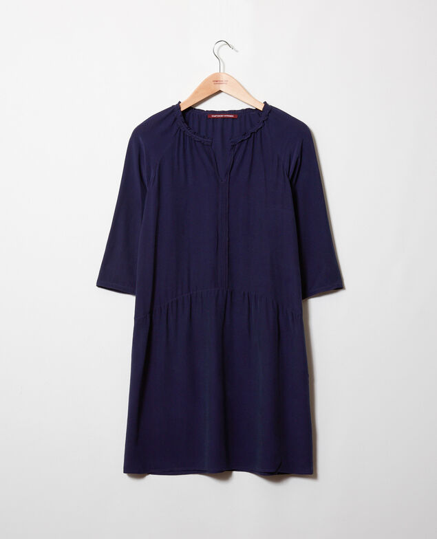 Kleid mit Seide Evening blue