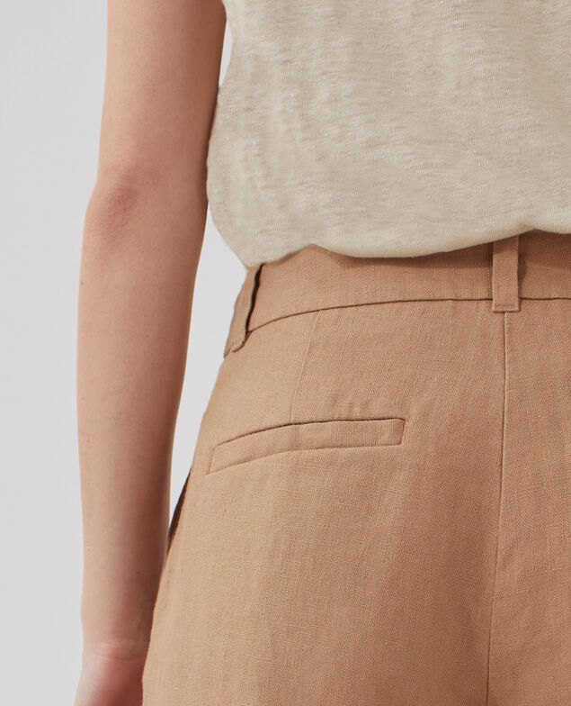 MARGUERITE - Zigarettenhose aus Leinen H330 tiger's eye