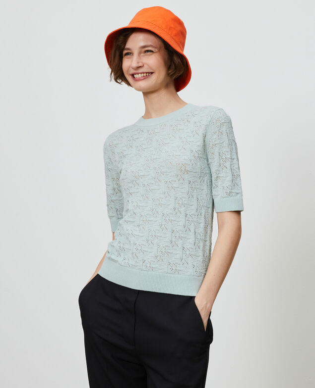 Pullover aus Baumwolle und Leinen Blue haze