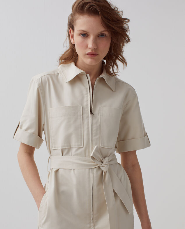 Cargo-Kleid mit Reißverschluss I013 beige