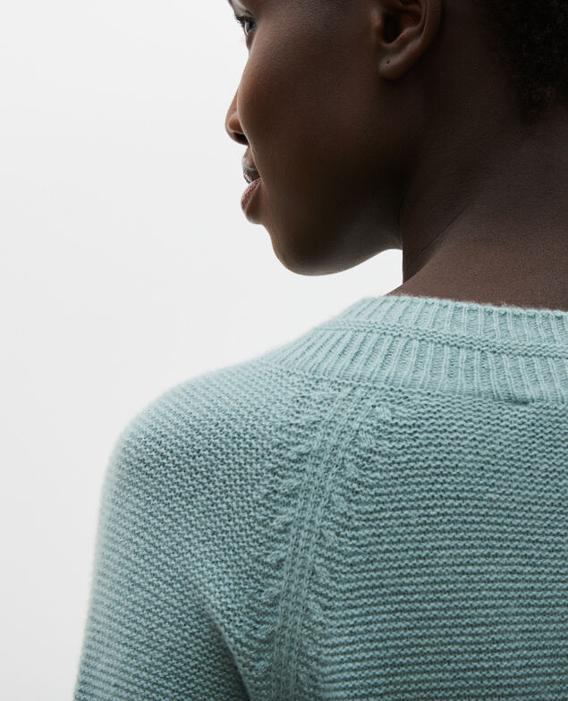 Ausgestellter 3D-Pullover aus Kaschmir Chinois green
