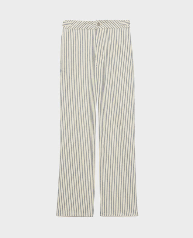 REGULAR - Hose aus gestreiftem Denim-Canvas Indigo stripe