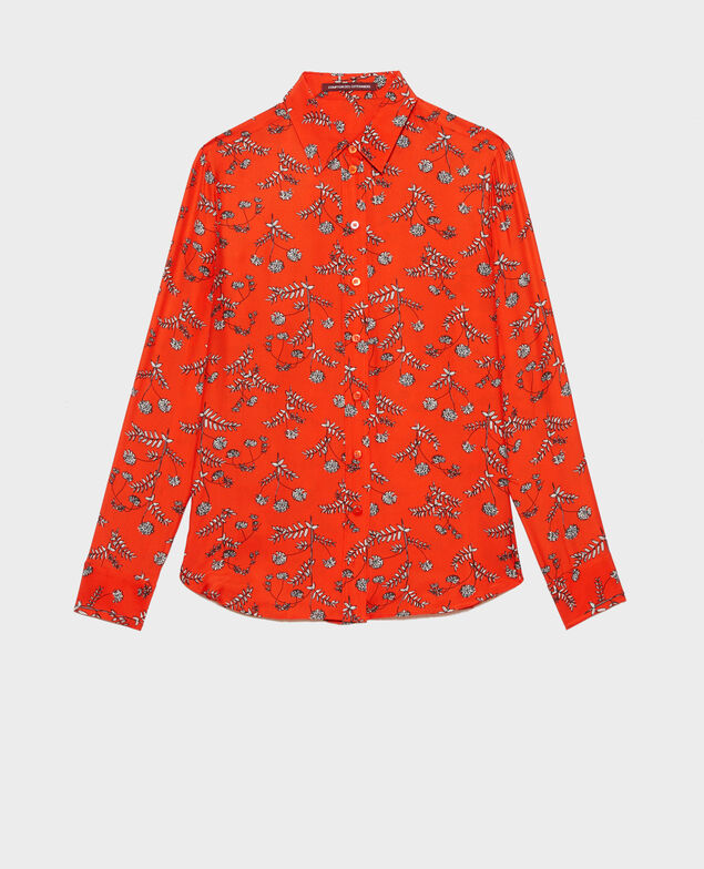 SIBYLLE - Gemusterte Bluse aus Seide Coronille spicy