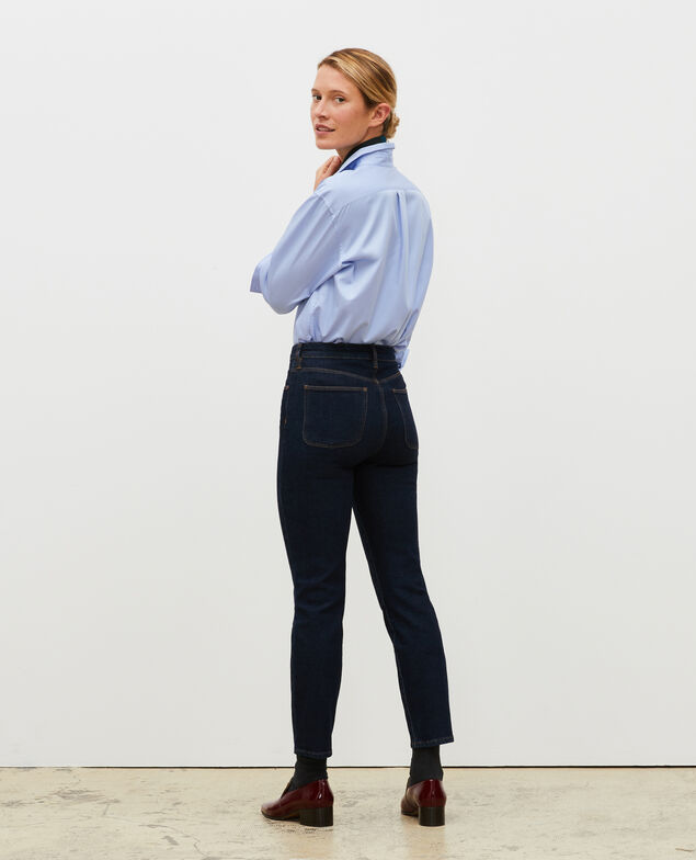 SLIM HIGH RISE - Cropped Jeans 5 Taschen Denim rinse