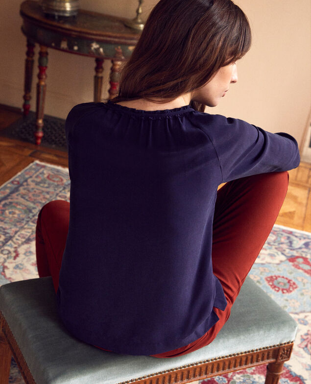 Bluse mit Seide Evening blue
