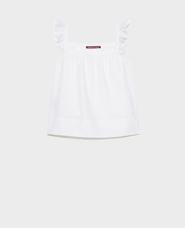 Trägertop aus Baumwolle und Seide Brilliant white