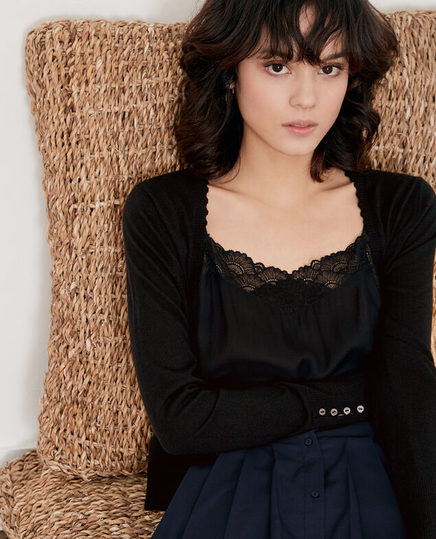 Feiner Cardigan aus Wolle Noir