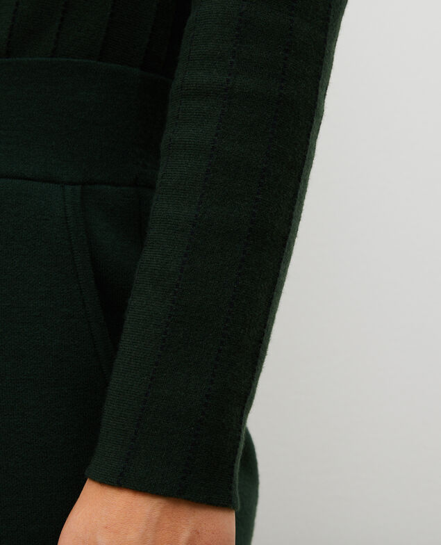 Pullover mit Stehkragen aus Merinowolle Military black jacquard