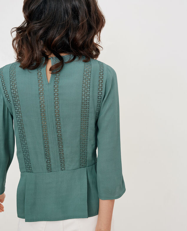 Schößchenbluse mit Spitze Peppermint
