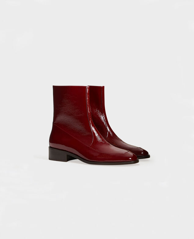  Enge Boots aus Leder Royale red