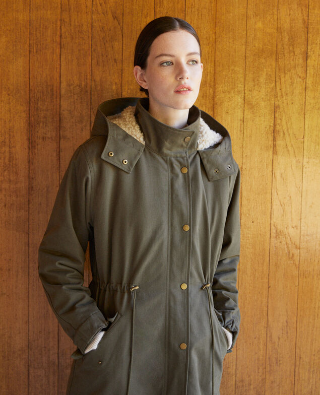 Parka mit einer Kapuze Grün