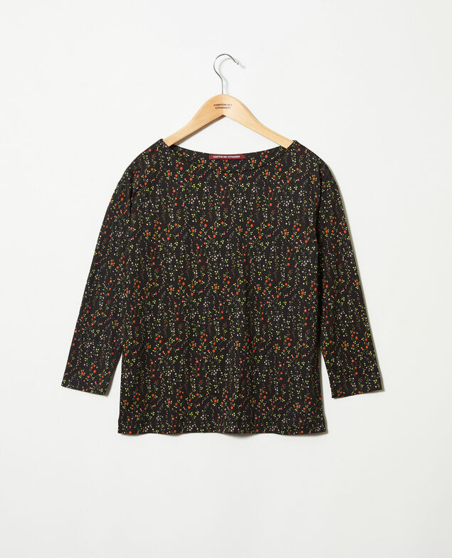 T-Shirt mit Liberty-Motiv Daphne noir