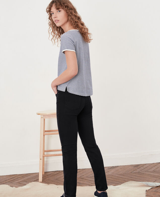 Jeans in Zigarettenform mit Pfirsichhauteffekt Navy